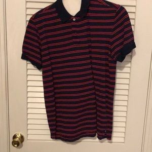 Red and blue striped Gap polo shirt